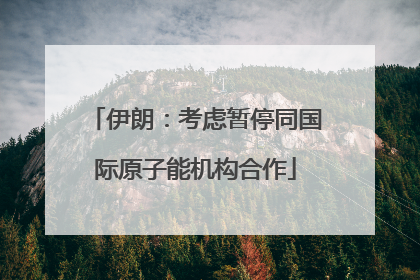 伊朗：考虑暂停同国际原子能机构合作